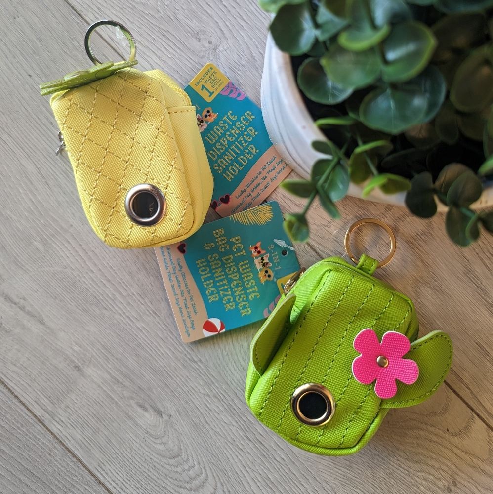 4/$25 PINEAPPLE & CACTUS DOGGY POOP BAG LEASH HOLDER CASE